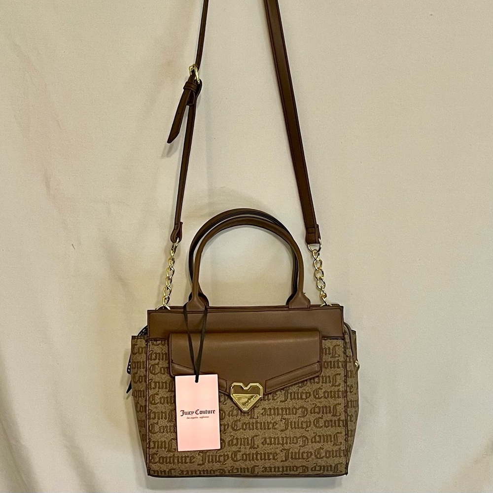 Juicy Couture‎ Brown Chestnut Chino and Tan Modern Chic Satchel Handbag